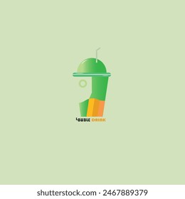 unique plastic cup and bubble logo in vector format.