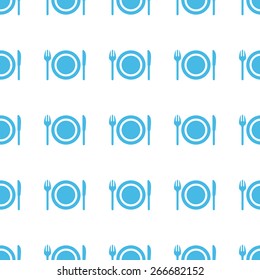 Unique Plate white and blue seamless pattern for web design. Vector symbol