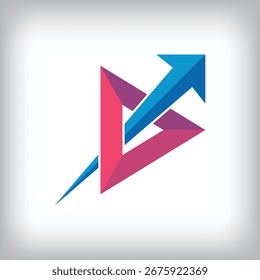 Una tecnología única de la muestra del juego y diseño ascendente del logotipo de la flecha. Cuenta con un estilo de diseño simple y es adecuado para empresas.