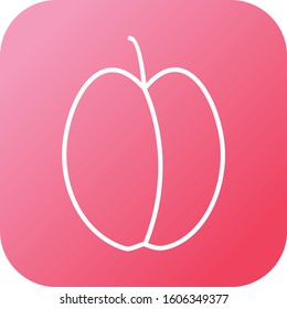 Unique Plum Vector Line Icon