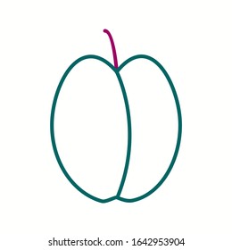 Unique Plum Vector Line Icon