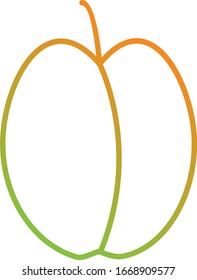 Unique Plum Vector Line Icon