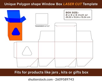 Unique Polygon Shape Window Box LASER CUT Template for DIY Projects