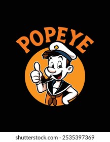 Unique Popeye T-Shirt Design Vintage Cartoon Style