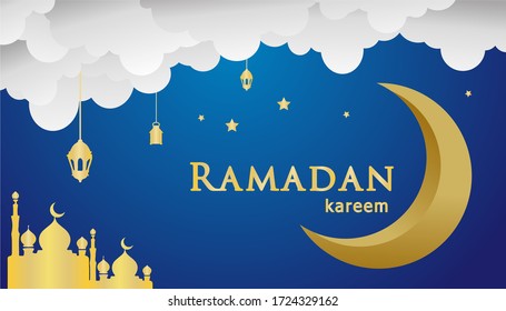 Diseño Del Vector De Ilustración De La Plantilla De Ramadán. Saludo Al Ramadán