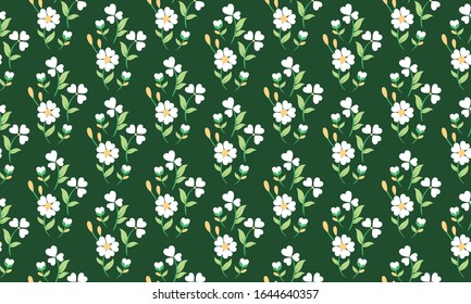 Unique poster for spring, with pattern background of leaf and floral.