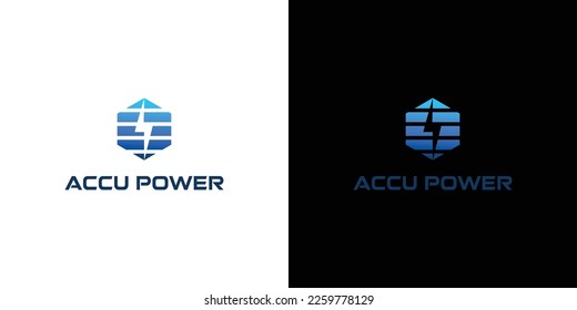 Unique and powerful accu power logo design 2