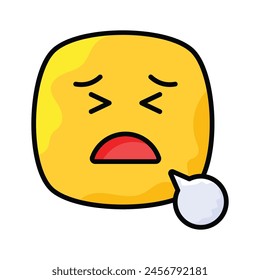 Vector único y premium de emoji cansado, ícono editable