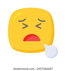 Unique and premium vector of tired emoji, editable icon