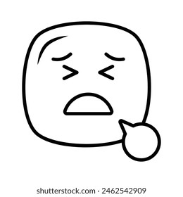 Vector único y premium de emoji cansado, ícono editable