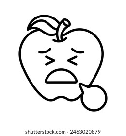 Vector único y premium de emoji cansado, ícono editable