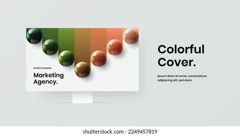 Unique presentation design vector layout. Premium desktop mockup website illustration.