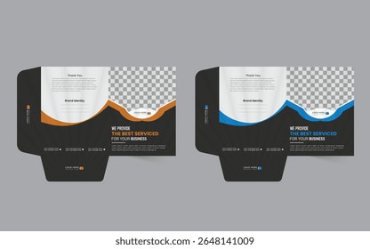 Unique presentation folder template, creative and Luxury folder design, Corporate business editable vector file