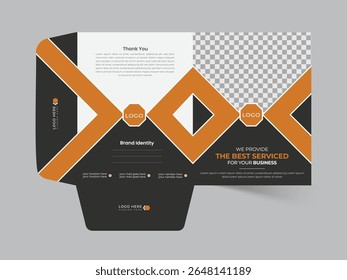Unique presentation folder template, creative and Luxury folder design, Corporate business editable vector file	