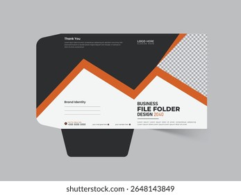 Unique presentation folder template, creative and Luxury folder design, Corporate business editable vector file