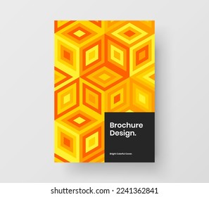 Unique presentation vector design template. Creative mosaic shapes front page illustration.