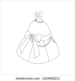 Unique princess dress outline for kids