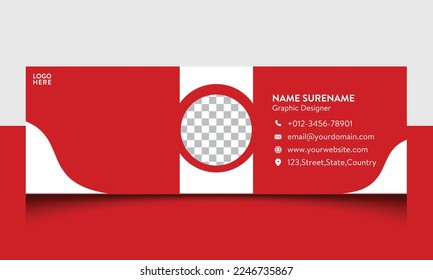 Unique professional corporate email signature template design. Modern email signature design template or email header footer for personal social media cover 