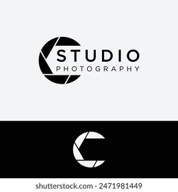 Diseño exclusivo del logotipo de la lente de la cámara de Fotografía profesional. Logotipo para empresas, estudios, medios,