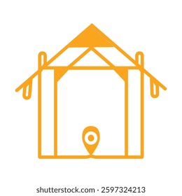 Unique property logo design with a modern creative style. Perfect for real estate agents, house rentals, residential buildings, construction businesses. Features abstract shapes in gold vector design.