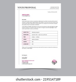 Unique proposal business letterhead design