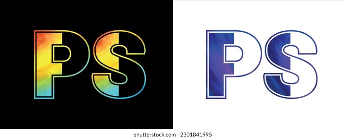 Einzigartiges Logo für PS-Buchstaben, Symbol, Vektorvorlage. Premium-stylisches Alphabet-Logo-Design für Unternehmen