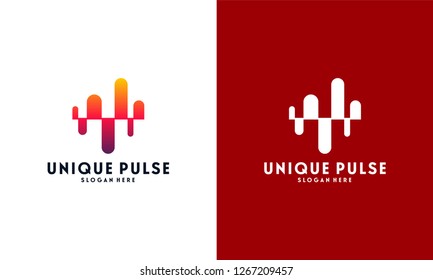 Unique Pulse Logo template designs vector illustration