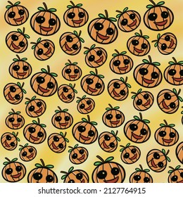 Unique pumpkin with yellow wallpaper