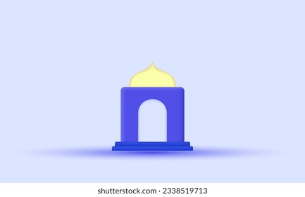 unique purple mosque vector icon 3d  symbols isolated on background.3d design cartoon style. 