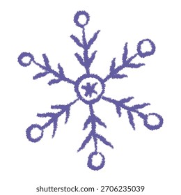Design exclusivo floco de neve roxo com detalhes intrincados e pontas circulares, perfeito para projetos ou decorações com tema de inverno