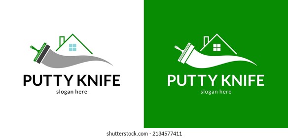 Unique putty knifes logo. Vector illustration.