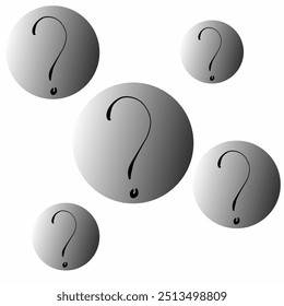 Unique question mark concept can be used for many purposes.Question mark on black round.