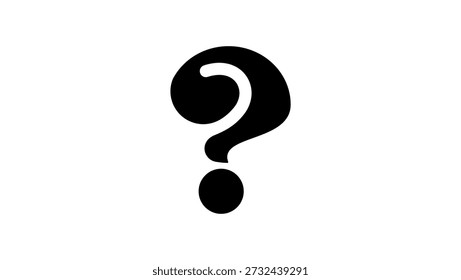 unique question mark symbol, black isolated silhouette