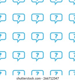 Unique Question white and blue seamless pattern for web design. Vector symbol