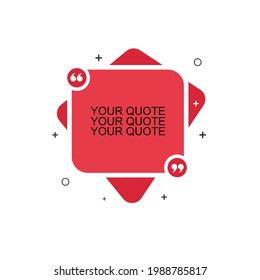 a unique quote template with an abstract shape concept in red