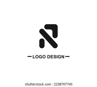 Diseño único de logotipo de letra R en fondo blanco