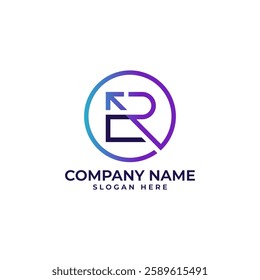 Unique R lettermark with an integrated arrow pointing upwards, symbolizing growth, progress, or forward direction. Ideal for financial institutions, tech startups, or ambitious brands. Vector.