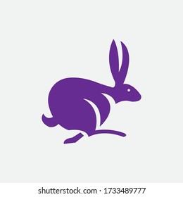Unique rabbit color illustration of a simple logo design vector