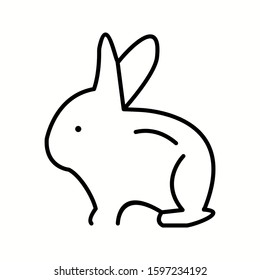 Unique Rabbit Vector Line Icon