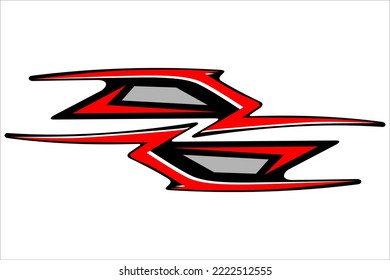 Unique racing background vector design with a pattern of stripes and a combination of red, white, black colors.