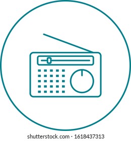 Unique Radio Vector Line Icon