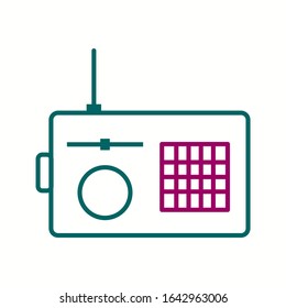 Icono de línea del vector de radio único