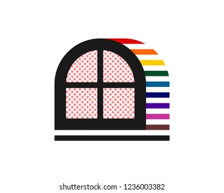 unique rainbow window logo