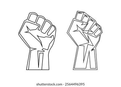 Unique Raised Fist Power Icons for Social Justice Campaigns, raised fist, power symbol, revolution sign, protest icon, solidarity gesture, activism symbol, social justice, strength symbol, unity sign