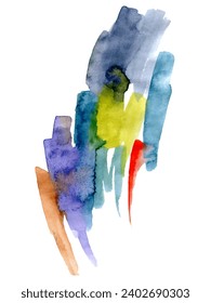 Manchas únicas de acuarela aleatorias. Fondo para el diseño. Fondo de composición artística. Composición dibujada a mano. Fondo para el diseño.