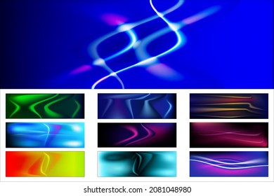 Unique And Rare Collection Of Wavy Abstract Backgrounds - Liquid Wave Shapes On Gradient. Vector Eps 10