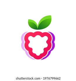 unique raspberry logo design isolated 