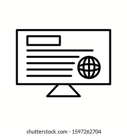 Unique Reading News Online Vector Line Icon