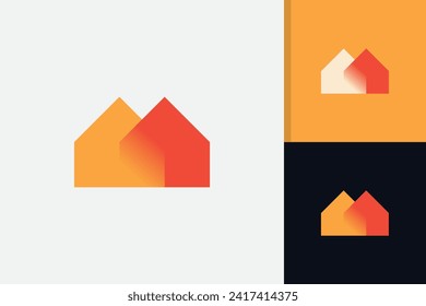 unique real estate house logo design vector template