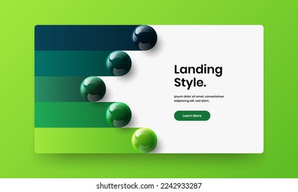 Unique realistic balls banner template. Fresh annual report design vector illustration.
